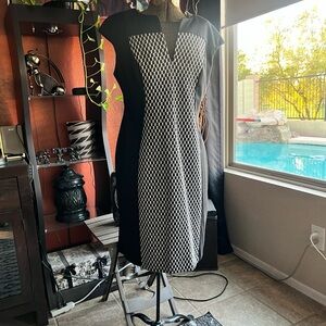 Elegant Black and White Checkered Dress